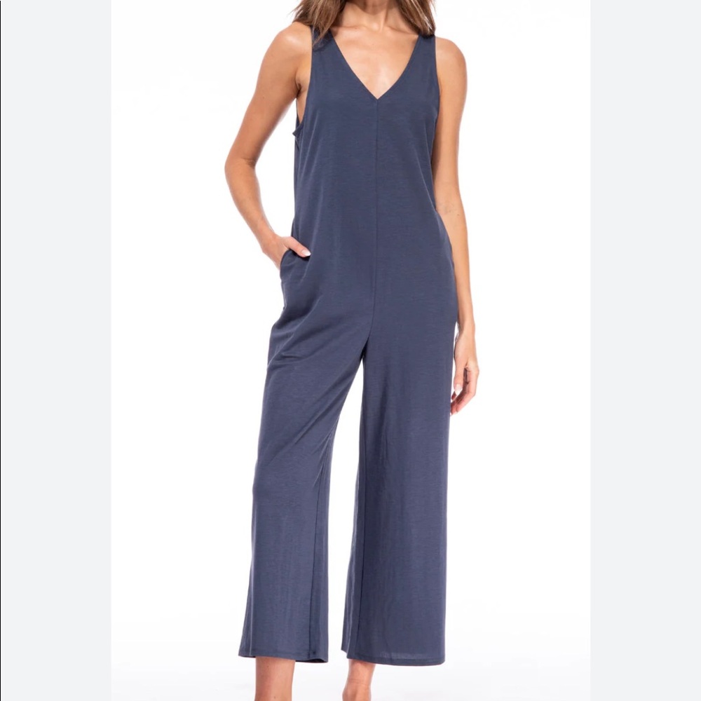 Studio B Sleeveless V neck blue Jumpsuit